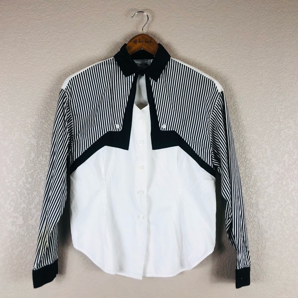 Vintage Black and White Button Up